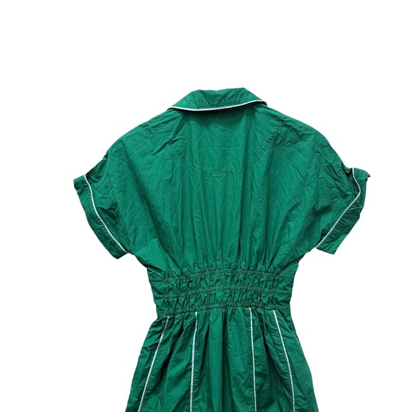 Anthropologie The Somerset Maxi Dress Green Aged Jadette Piping Seams Size XS P - Picture 6 of 9